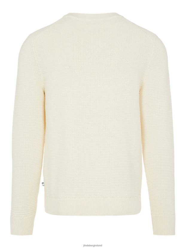 J.Lindeberg Men Archer Structure Sweater Whisper White Clothing BXV8X42363