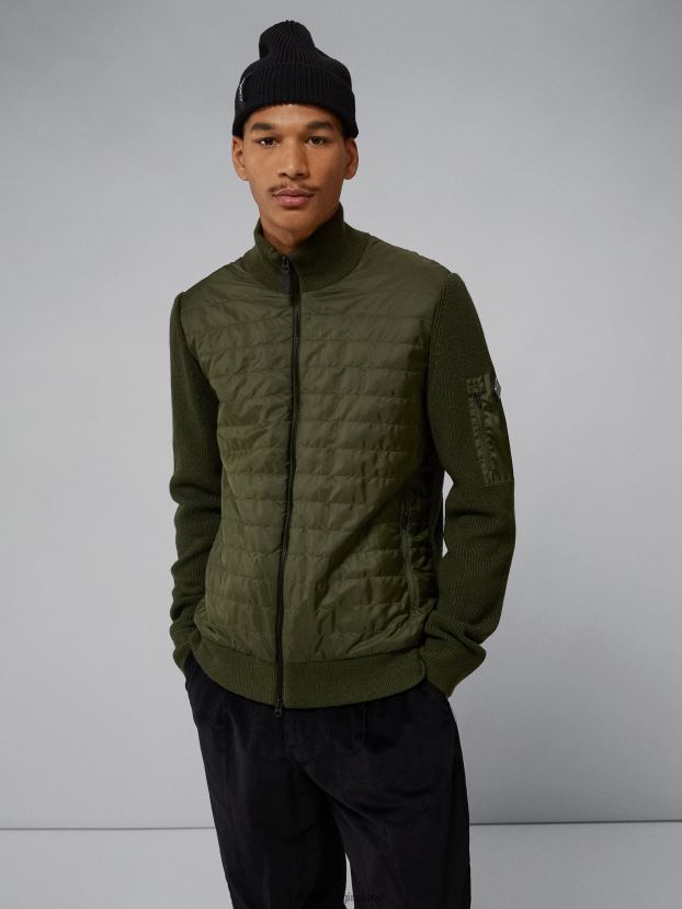 J.Lindeberg Men Beck Knitted Hybrid Jacket Forest Green Clothing BXV8X42299 - Click Image to Close