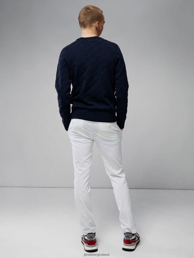 J.Lindeberg Men Bridge Monogram Sweater Navy Clothing BXV8X42344 - Click Image to Close