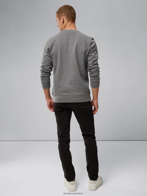 J.Lindeberg Men Cal Sweatshirt Mid Grey Melange Clothing BXV8X41091 - Click Image to Close