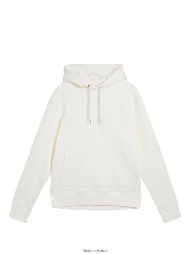 J.Lindeberg Men Chip Hoodie Cloud White Clothing BXV8X41025