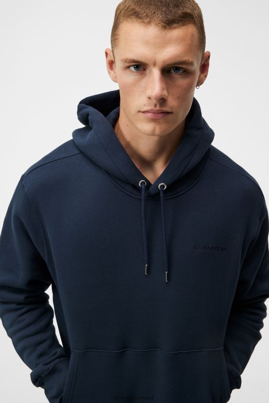 J.Lindeberg Men Chip Hoodie Navy Clothing BXV8X41024