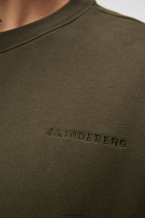 J.Lindeberg Men Chip Sweatshirt Forest Green Clothing BXV8X41023