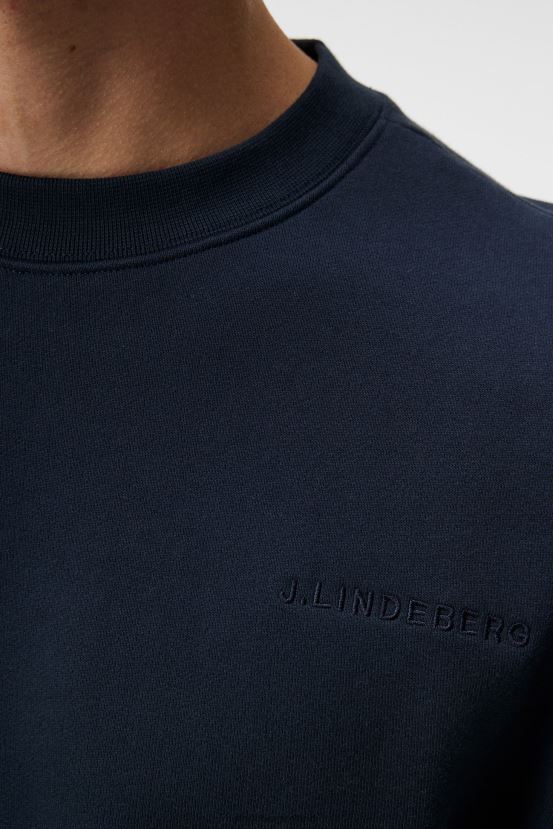 J.Lindeberg Men Chip Sweatshirt Navy Clothing BXV8X41022