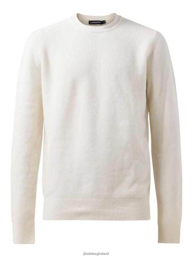 J.Lindeberg Men Cole Yak Blend Sweater Whisper White Clothing BXV8X42368