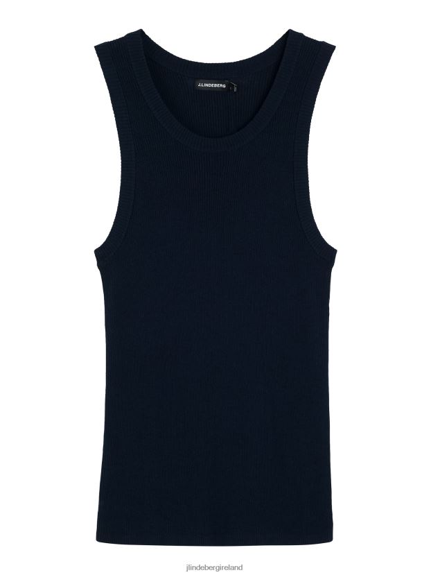 J.Lindeberg Men Ed Rib Knit Tank Navy Clothing BXV8X41031