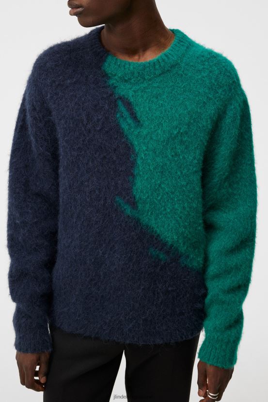 J.Lindeberg Men Garmisch Sweater Proud Peacock Clothing BXV8X4992