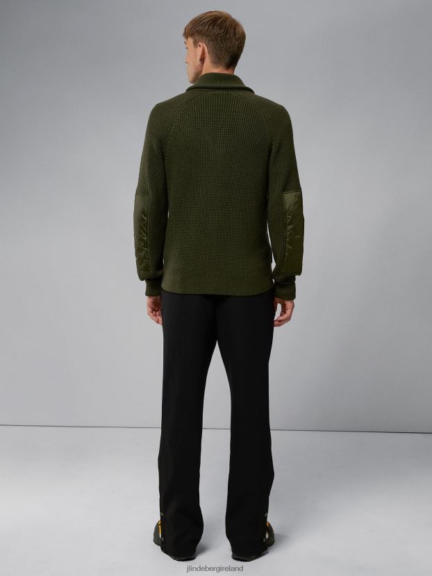 J.Lindeberg Men Gaven Shawl Collar Cardigan Forest Green Clothing BXV8X42291