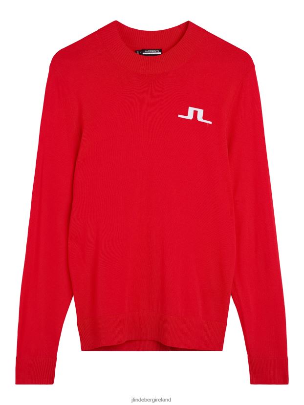 J.Lindeberg Men Gus Sweater Barbados Cherry Clothing BXV8X42331