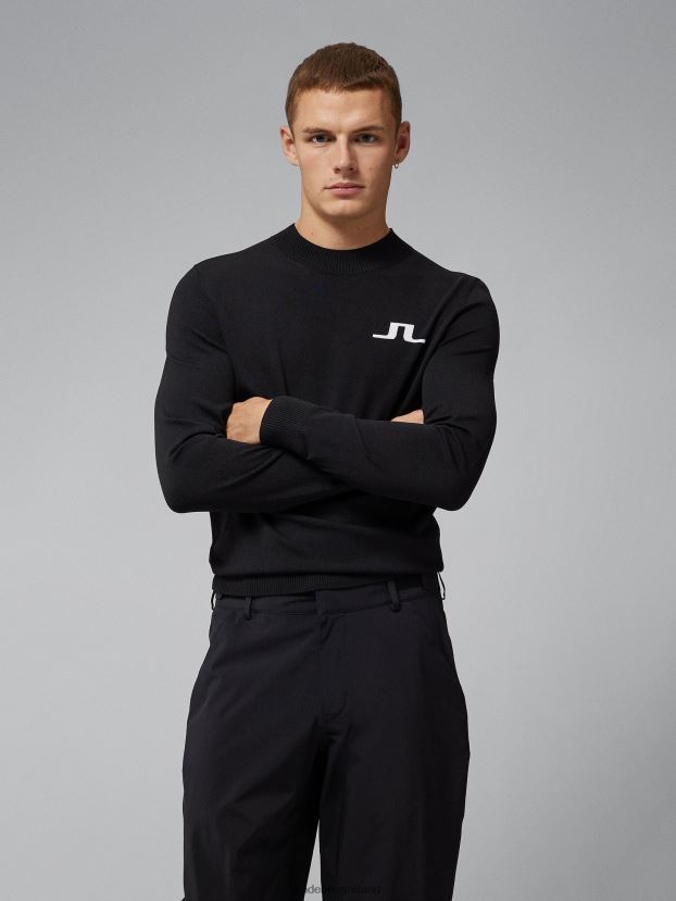 J.Lindeberg Men Gus Sweater Black Clothing BXV8X42333 - Click Image to Close