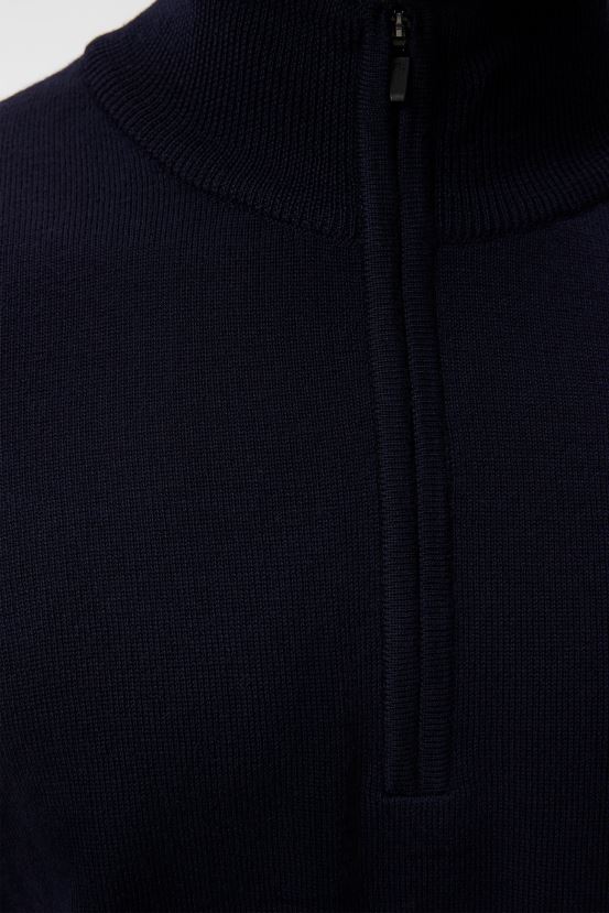 J.Lindeberg Men Kiyan Quarter Zip Sweater Navy Clothing BXV8X4990