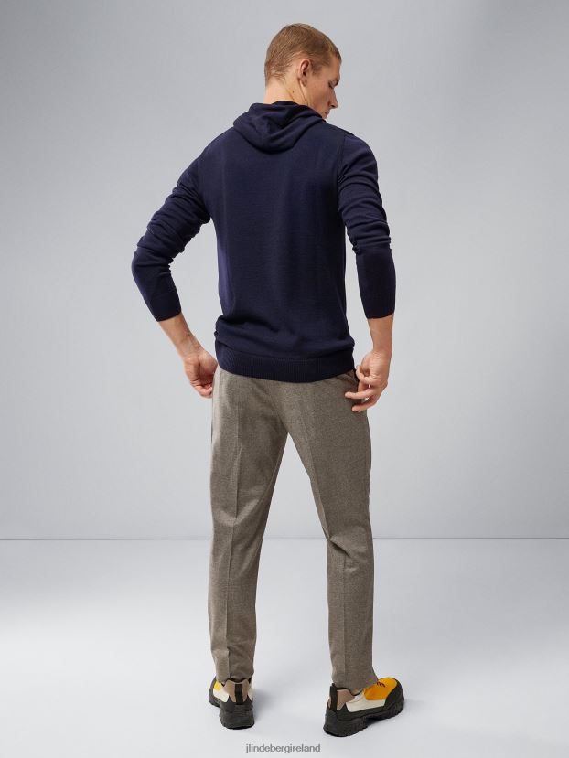 J.Lindeberg Men Laurie Merino Hoodie Navy Clothing BXV8X42311 - Click Image to Close