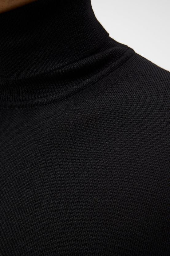 J.Lindeberg Men Lyd Merino Turtleneck Sweater Black Clothing BXV8X41006