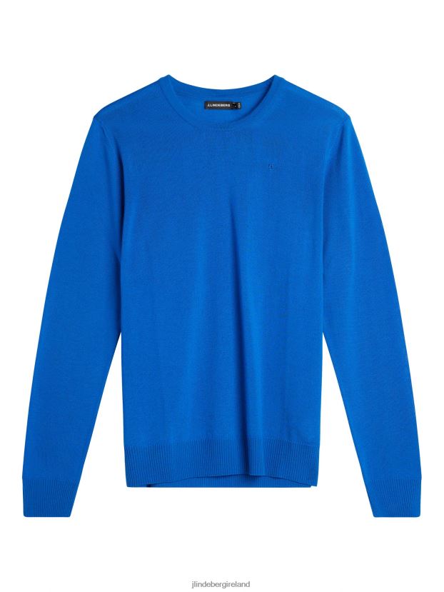 J.Lindeberg Men Lyle Light Merino Sweater Lapis Blue Clothing BXV8X41055