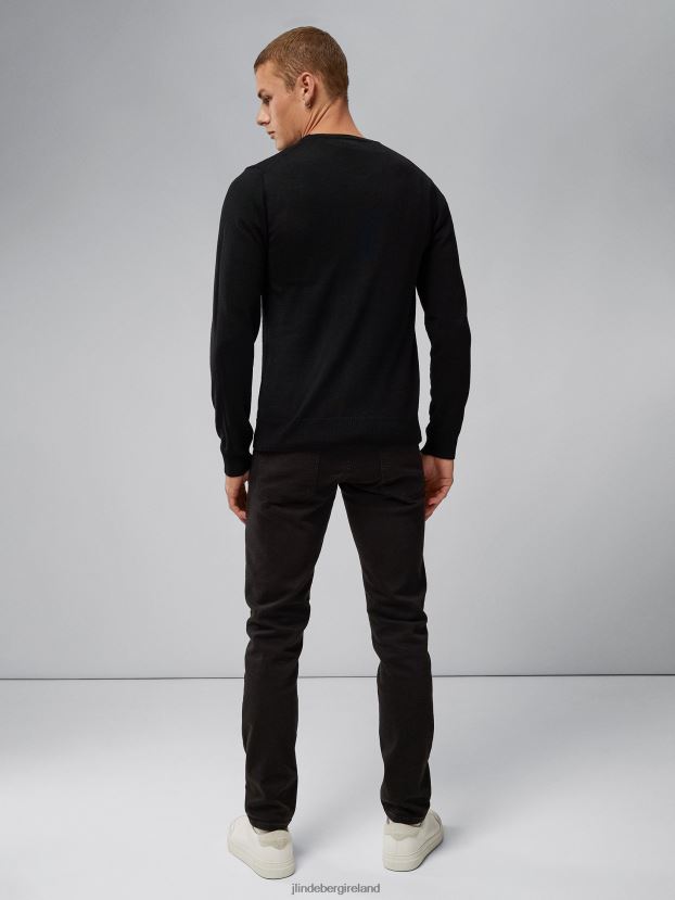 J.Lindeberg Men Lyle True Merino Sweater Black Clothing BXV8X41082 - Click Image to Close