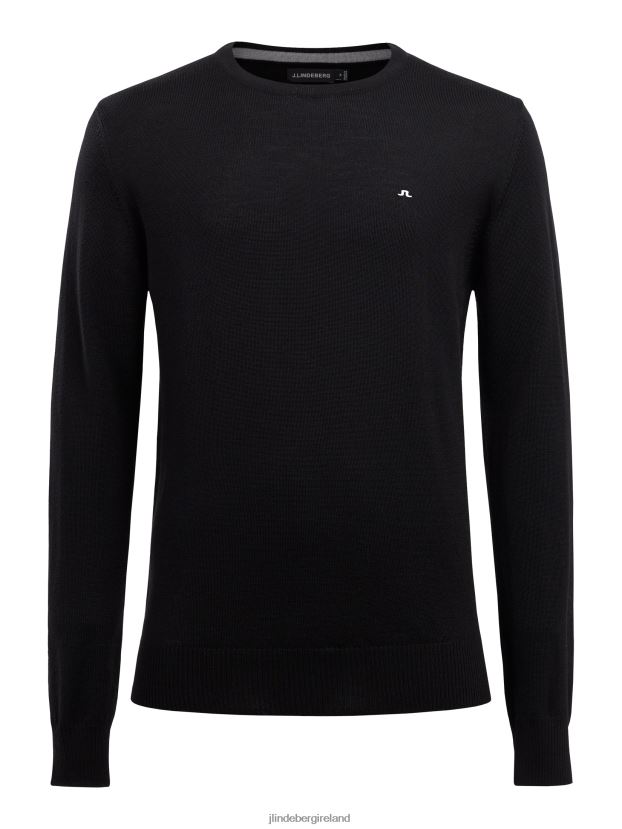 J.Lindeberg Men Lyle True Merino Sweater Black Clothing BXV8X41082