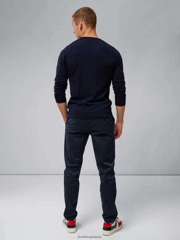 J.Lindeberg Men Lyle True Merino Sweater Navy Clothing BXV8X41083 - Click Image to Close