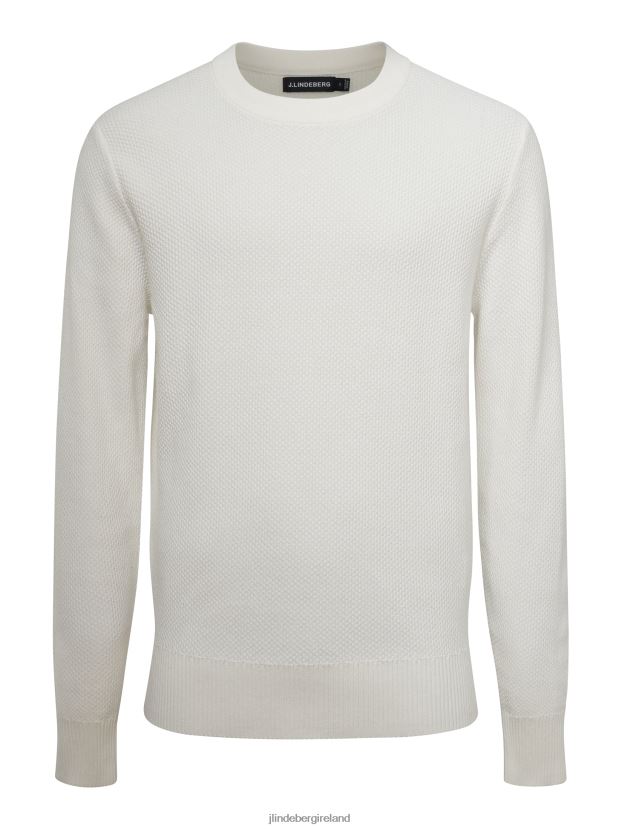 J.Lindeberg Men Oliver Structure Sweater Cloud White Clothing BXV8X42307