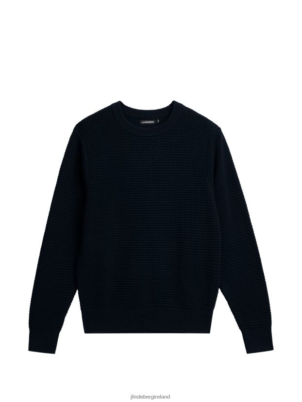 J.Lindeberg Men Oliver Structure Sweater Navy Clothing BXV8X41004