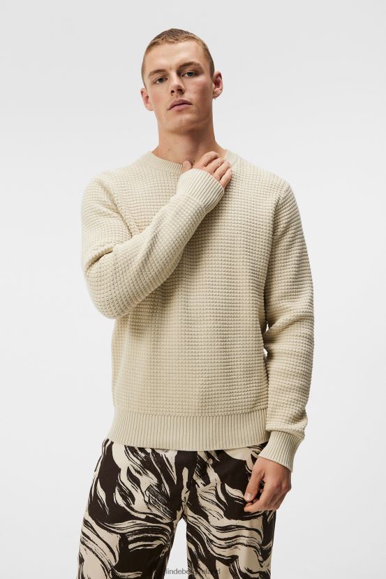 J.Lindeberg Men Oliver Structure Sweater Oyster Gray Clothing BXV8X41005 - Click Image to Close