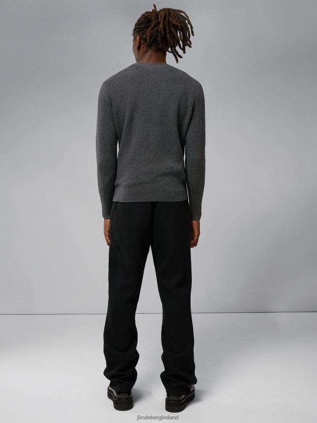 J.Lindeberg Men Oliver Structure Sweater Volcanic Ash Clothing BXV8X42309 - Click Image to Close