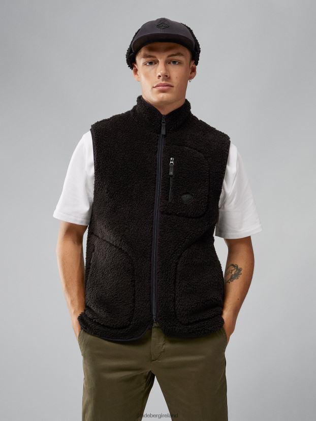 J.Lindeberg Men Patrik Pile Fleece Vest Black Clothing BXV8X42271 - Click Image to Close