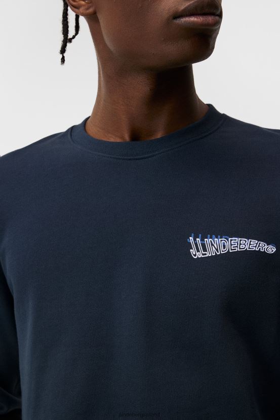 J.Lindeberg Men Throw Crew Neck Navy Clothing BXV8X41039