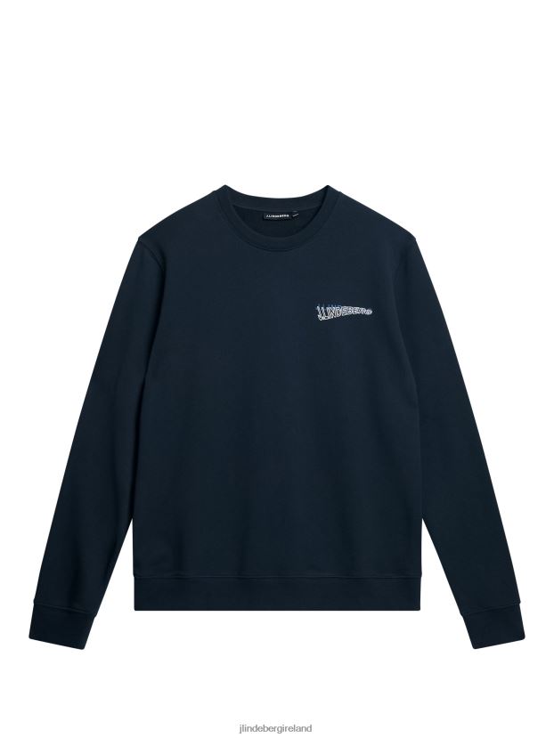 J.Lindeberg Men Throw Crew Neck Navy Clothing BXV8X41039