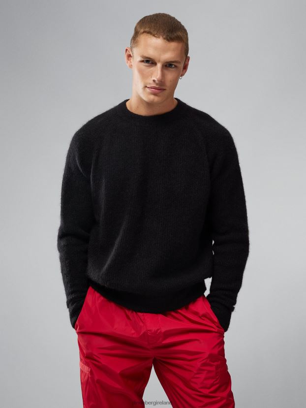 J.Lindeberg Men Vance Mohair Blend Sweater Black Clothing BXV8X42296 - Click Image to Close