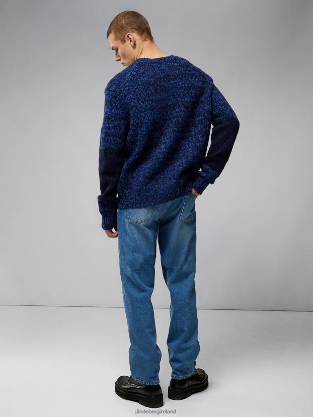 J.Lindeberg Men Varick Chunky Marl Sweater Nautical Blue Clothing BXV8X42300 - Click Image to Close