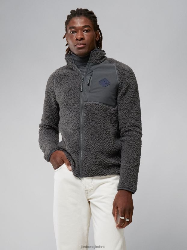 J.Lindeberg Men Zeke Pile Mid Layer Volcanic Ash Clothing BXV8X42352 - Click Image to Close