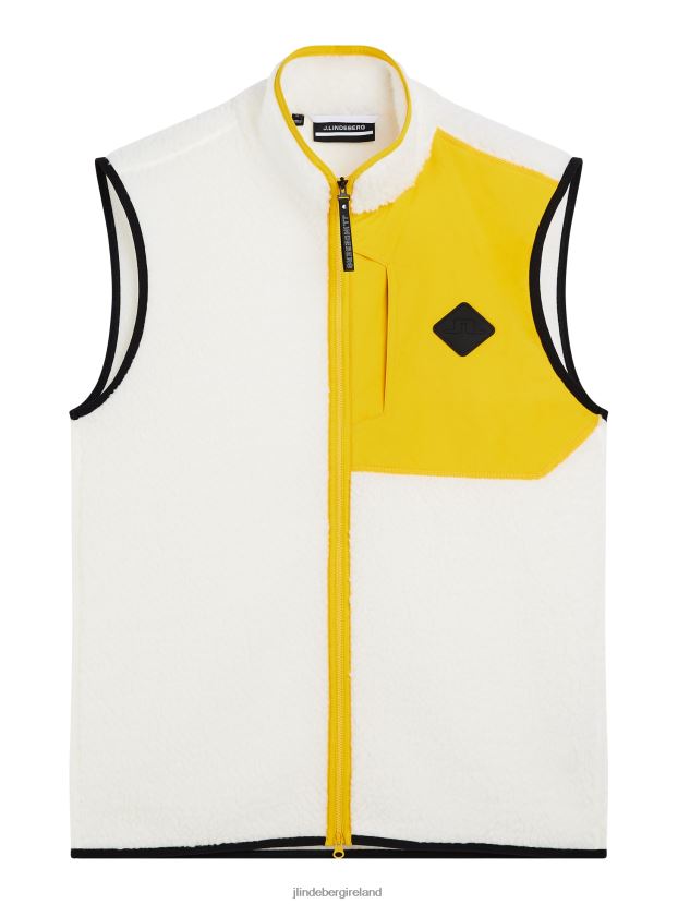 J.Lindeberg Men Zeke Pile Vest Cloud White Clothing BXV8X42350