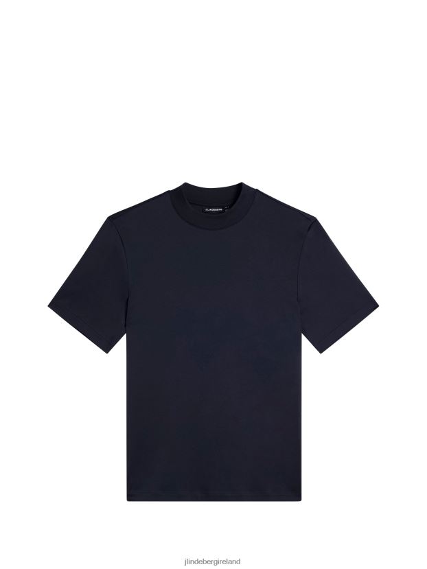 J.Lindeberg Men Ace Mock Neck T-shirt Navy Clothing BXV8X4974