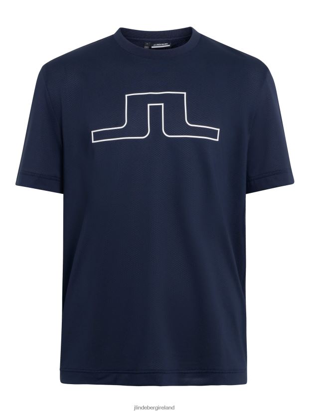 J.Lindeberg Men Bridge Graphic T-shirt Navy Clothing BXV8X42150