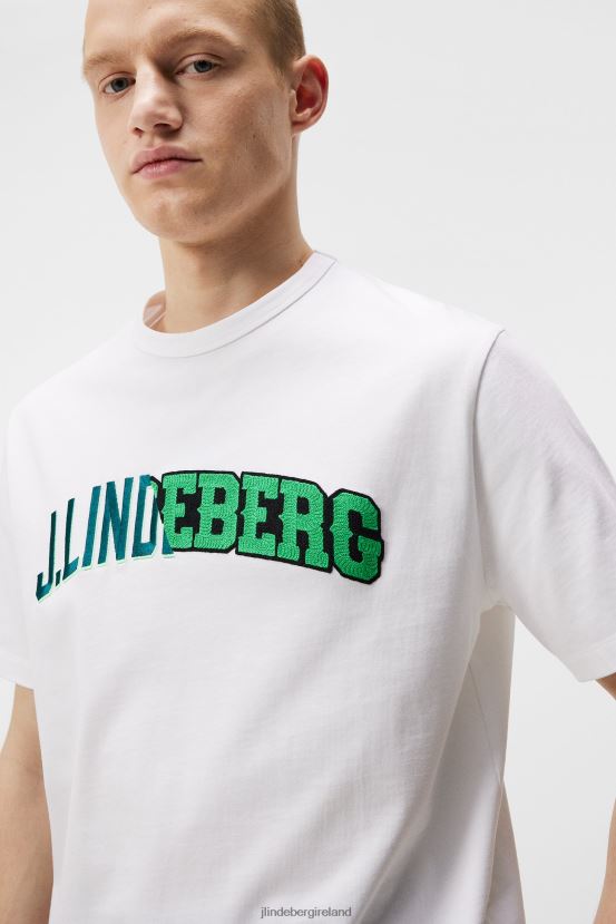 J.Lindeberg Men Camilo Graphic T-shirt White Clothing BXV8X4968