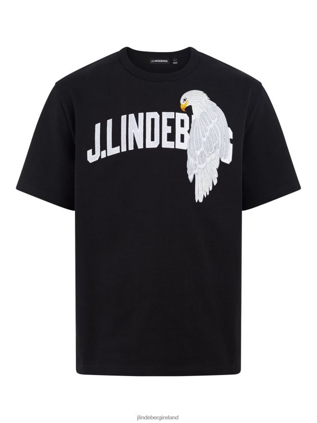 J.Lindeberg Men Camilo Graphic Tee Black Clothing BXV8X42135