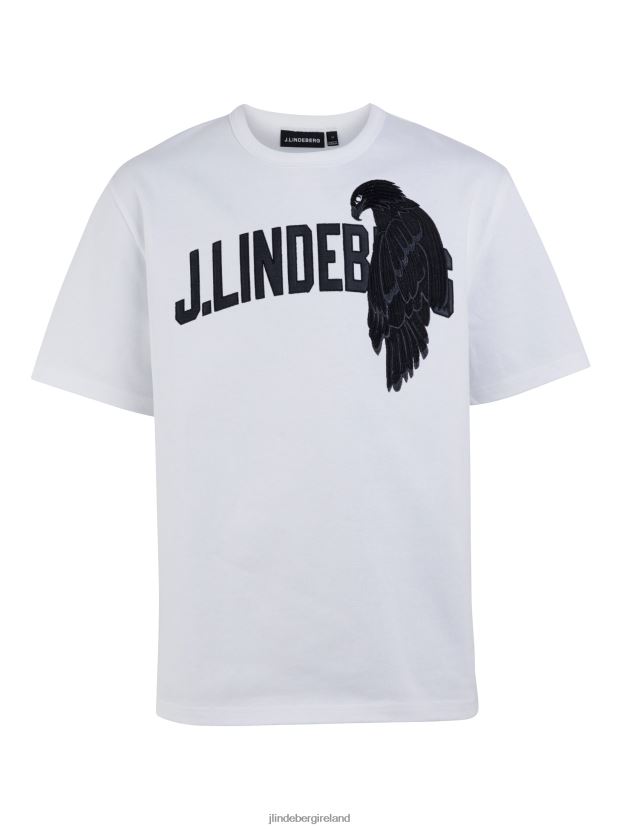 J.Lindeberg Men Camilo Graphic Tee Cloud White Clothing BXV8X42134