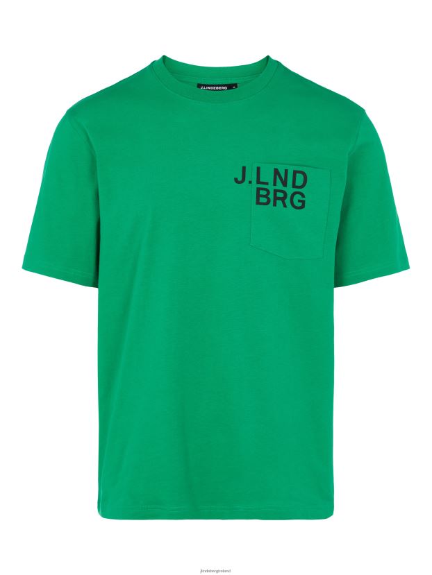 J.Lindeberg Men Dale Chest Pocket T-shirt Spring Green Clothing BXV8X42162