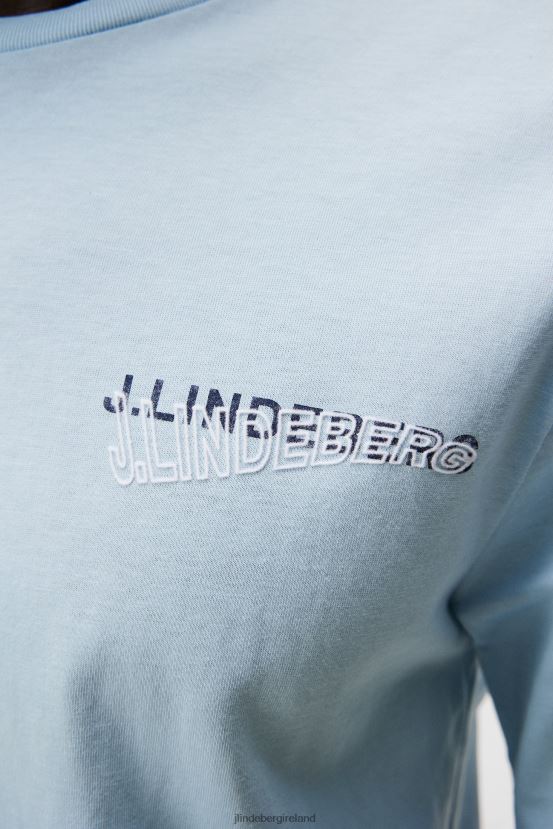 J.Lindeberg Men Dale Seasonal Print T-shirt Dream Blue Clothing BXV8X4941