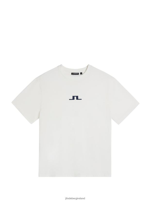 J.Lindeberg Men Darcy Logo Tee Cloud White Clothing BXV8X4969