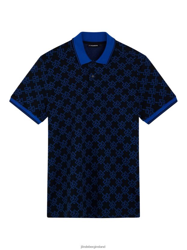 J.Lindeberg Men Deklan Jacquard Polo Navy Clothing BXV8X4959