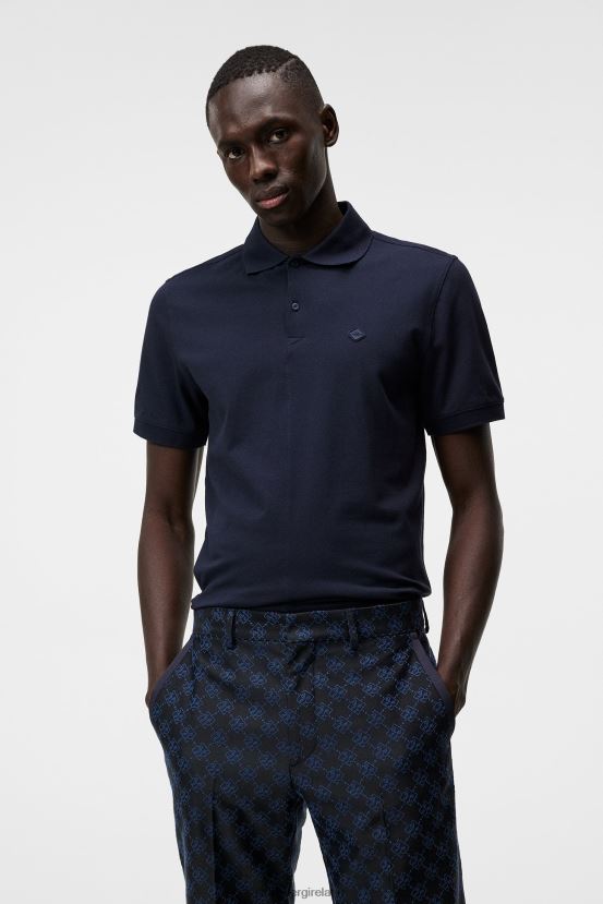 J.Lindeberg Men Rubi Slim Polo Navy Clothing BXV8X4955 - Click Image to Close