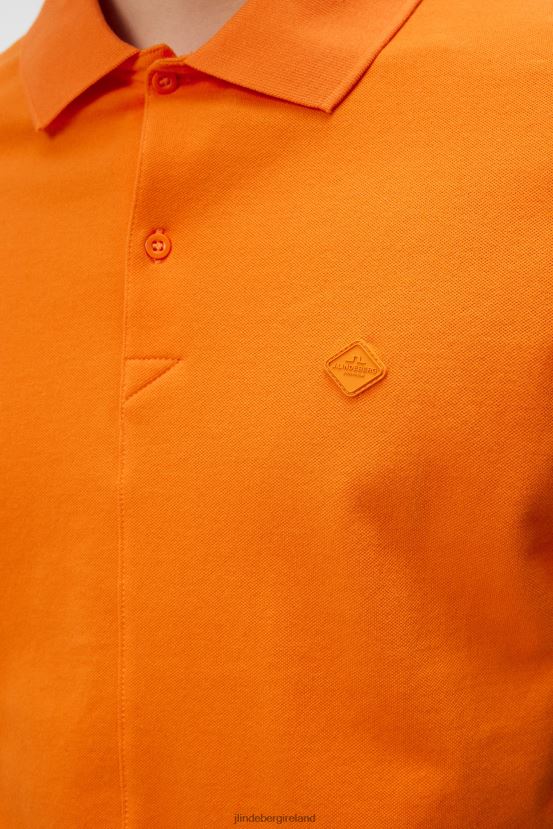 J.Lindeberg Men Rubi Slim Polo Russet Orange Clothing BXV8X4953