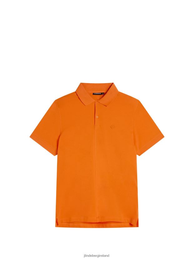 J.Lindeberg Men Rubi Slim Polo Russet Orange Clothing BXV8X4953