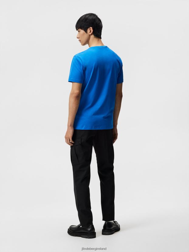 J.Lindeberg Men Sid Basic Cotton Tee Lapis Blue Clothing BXV8X4979 - Click Image to Close