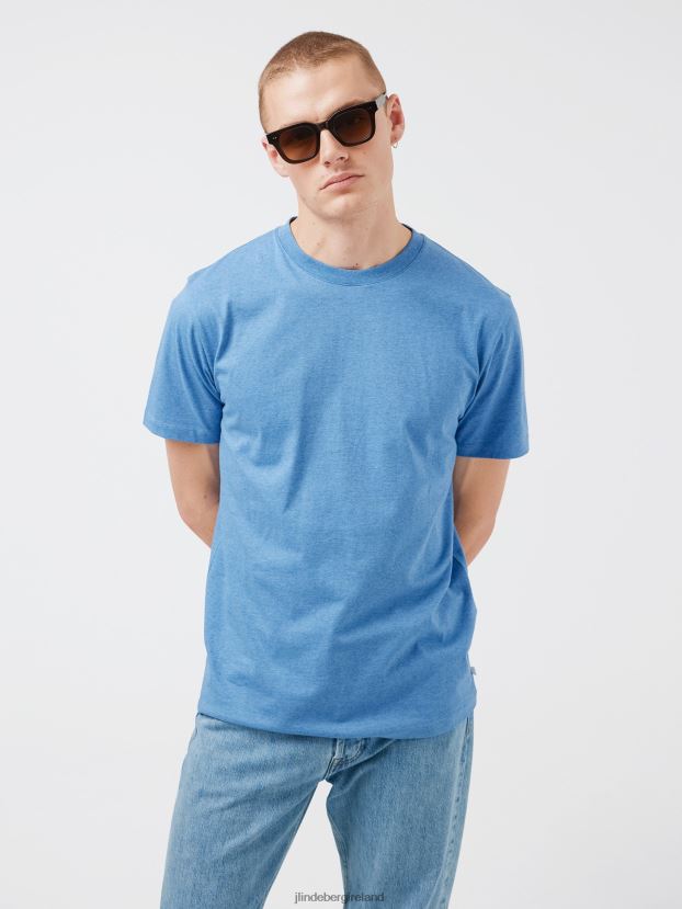 J.Lindeberg Men Sid Overdyed Melange T-shirt Ultramarine Clothing BXV8X42140 - Click Image to Close