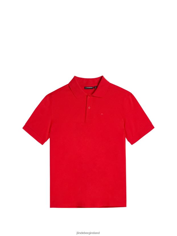 J.Lindeberg Men Troy Polo Fiery Red Clothing BXV8X4961