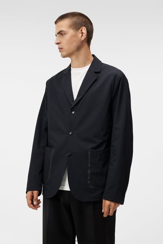 J.Lindeberg Men Barry Packable Blazer Black Clothing BXV8X41200 - Click Image to Close