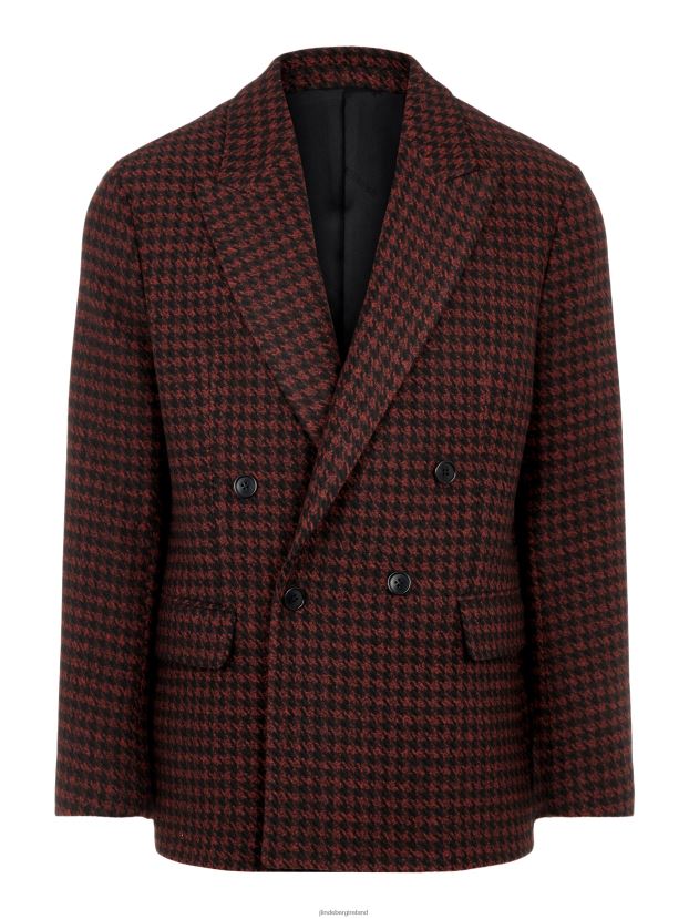 J.Lindeberg Men David Houndstooth Blazer Circle Orange Clothing BXV8X42570