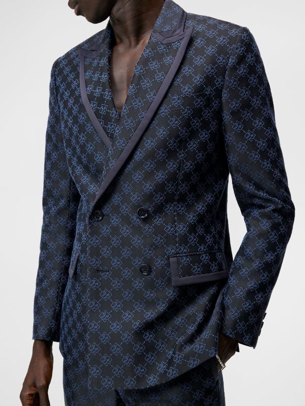 J.Lindeberg Men Doryl Jacquard Blazer Navy Clothing BXV8X41226